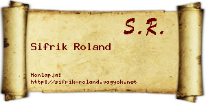 Sifrik Roland névjegykártya